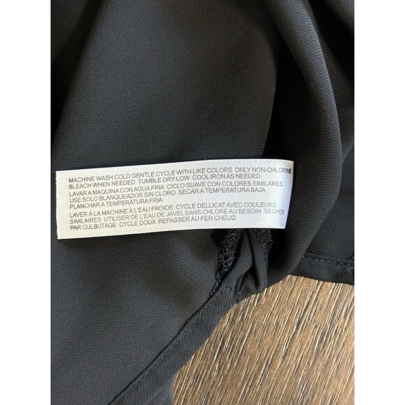 ELOQUII Blouse Size 24 Black Semi Sheer Long Sleeve Button Detail - Picture 9 of 9